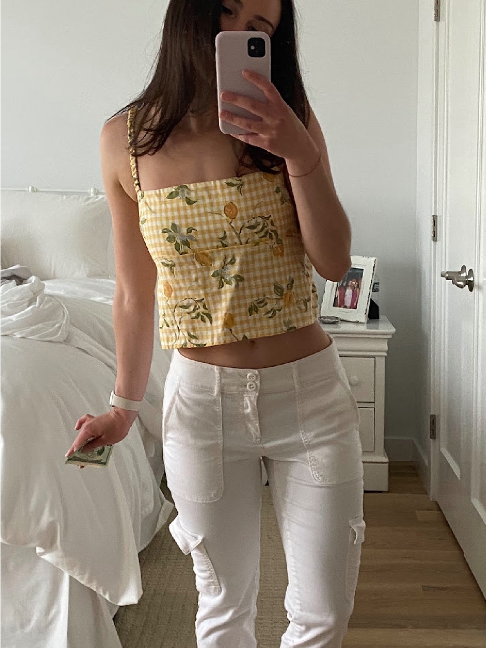 Reformation Linen Square-Neck Tank Top